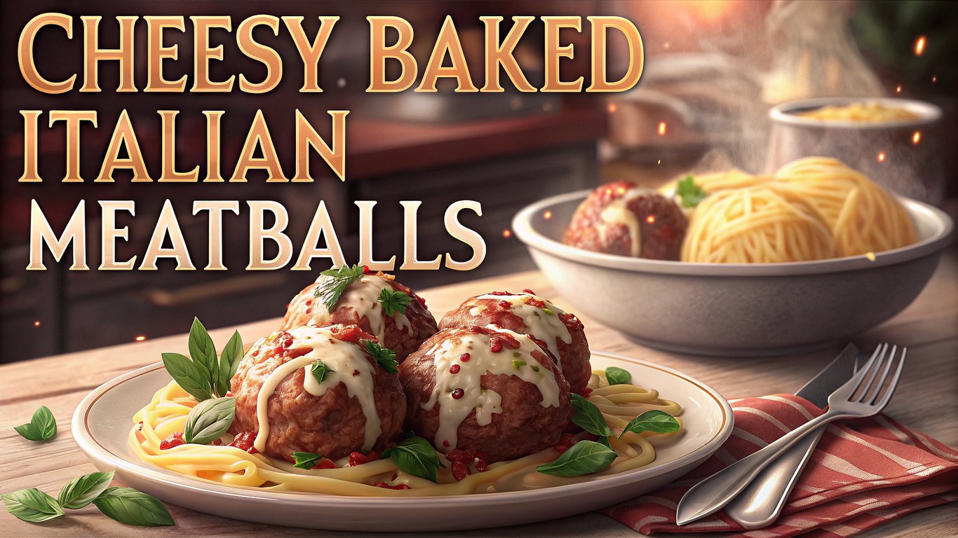 Cheesy Baked Italian Meatballs