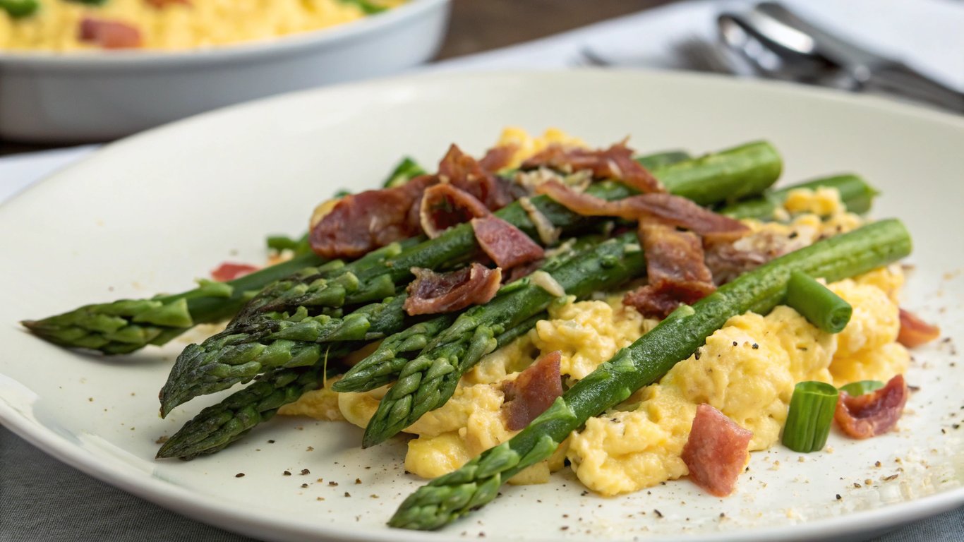 Asparagus and Prosciutto Scramble