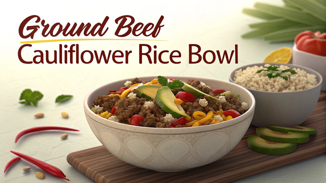 Ground Beef Cauliflower Rice Bowl