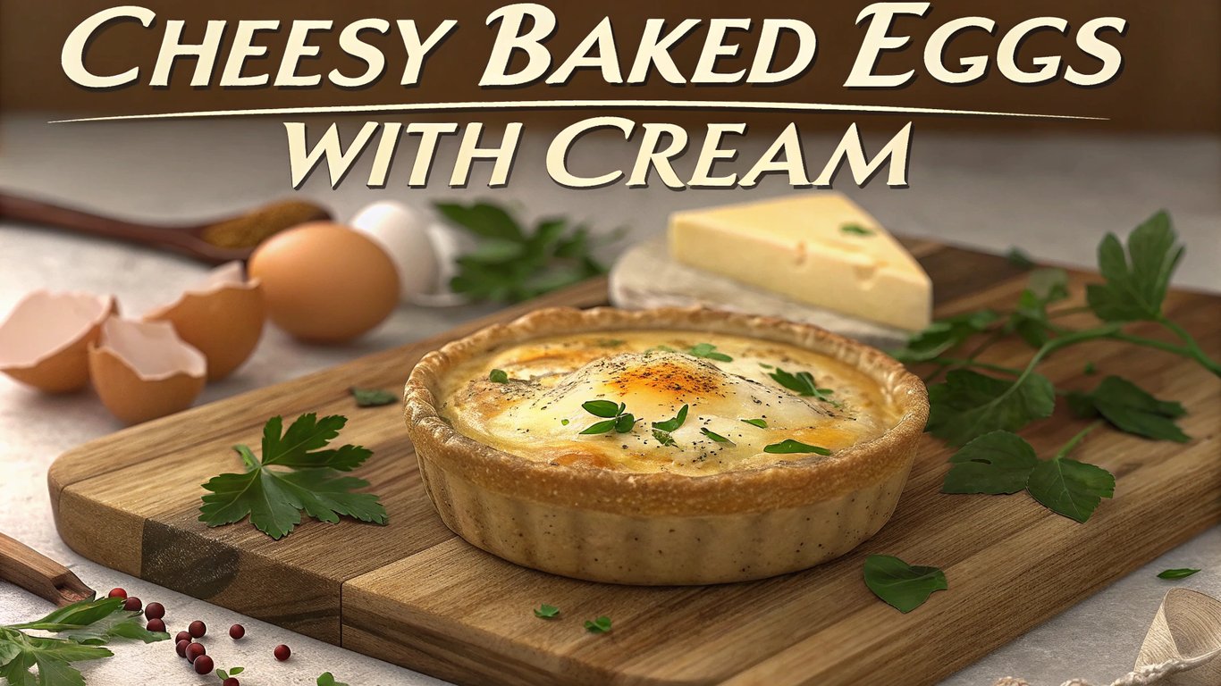 Cheesy Baked Eggs with Cream