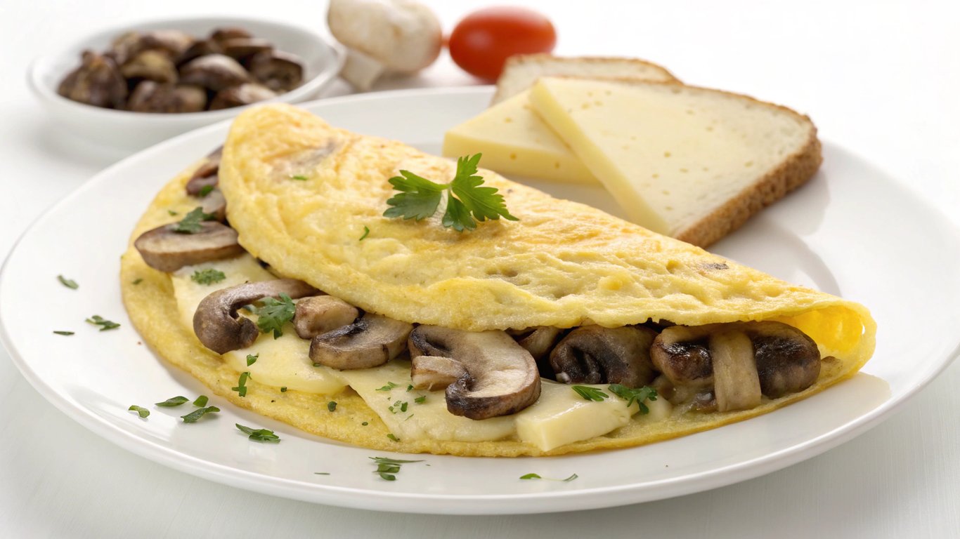 Mushroom and Swiss Omelet