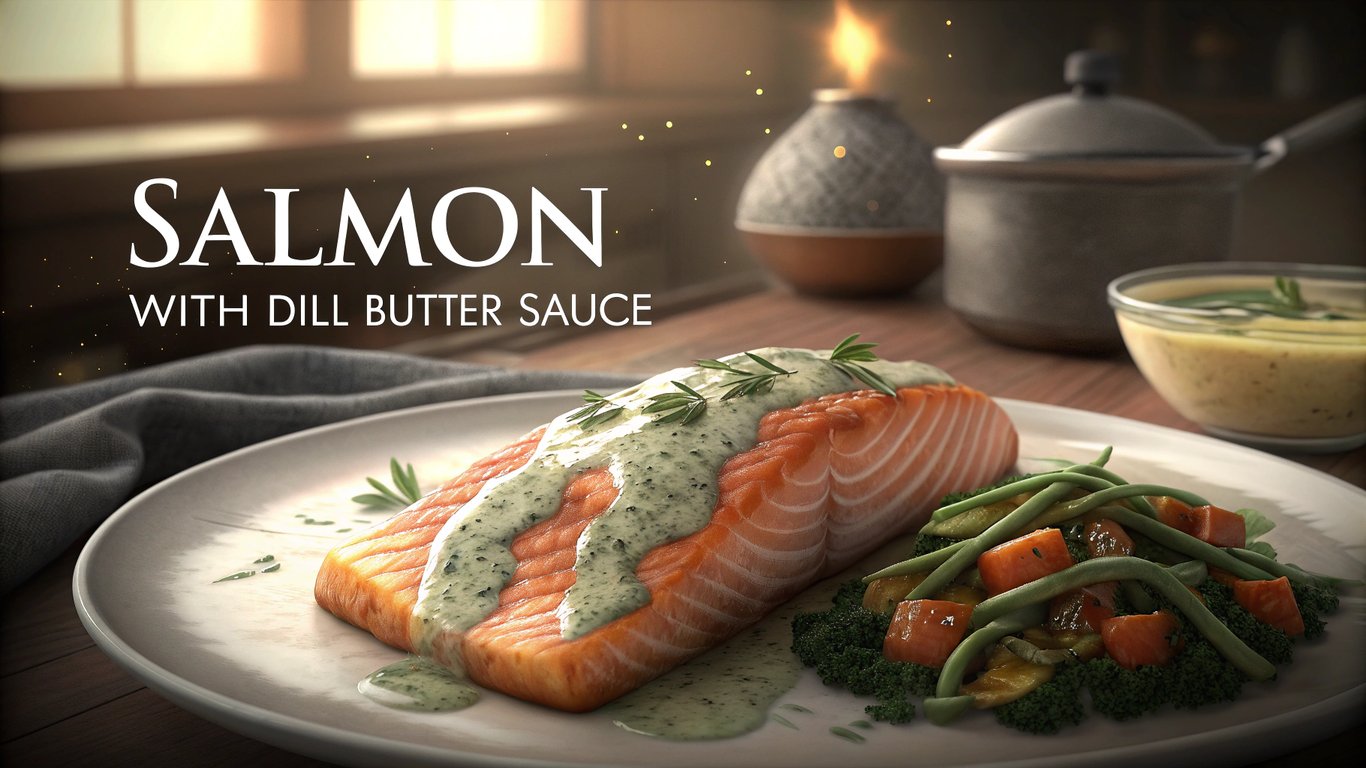 Salmon with Dill Butter Sauce