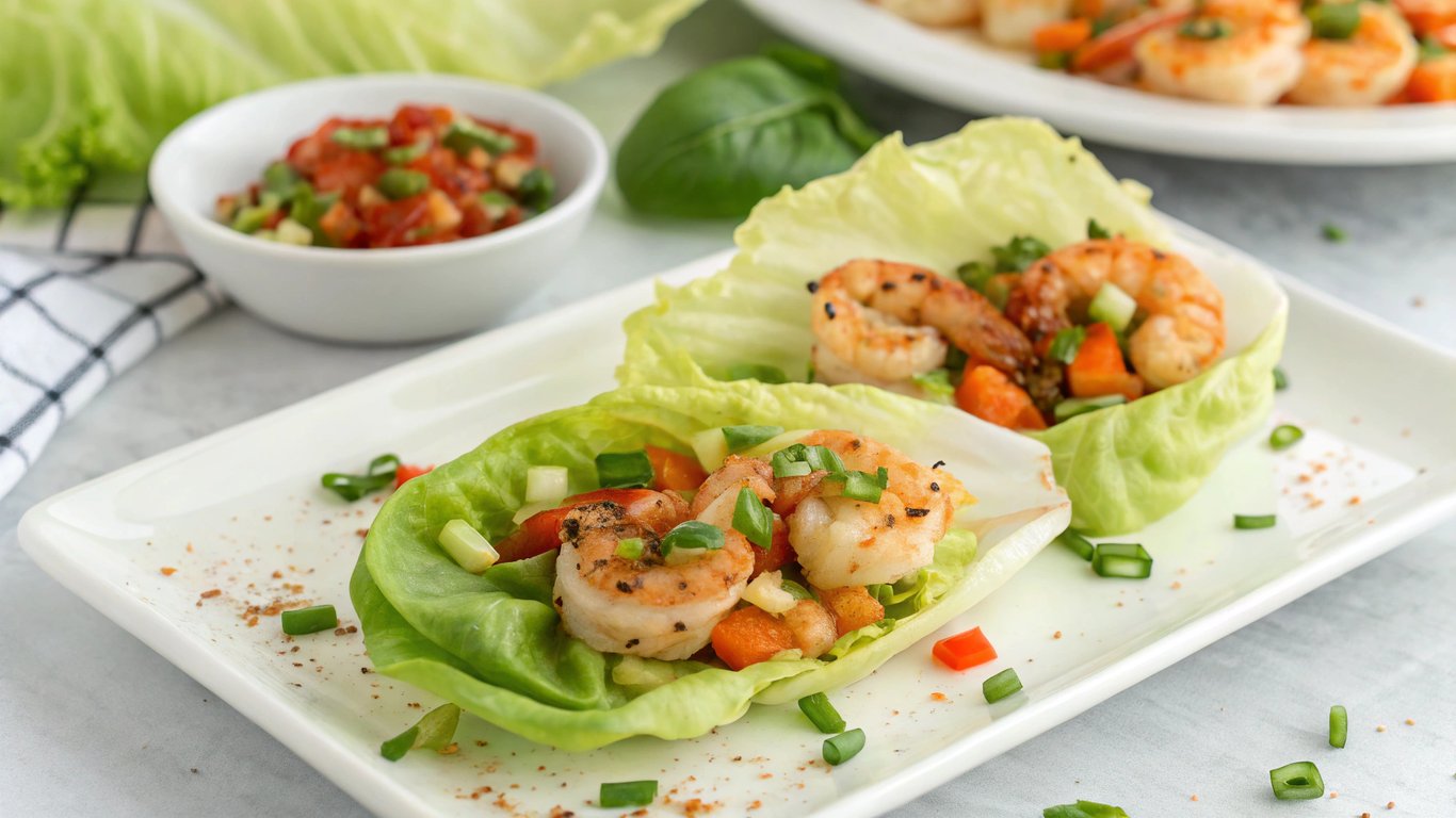 Spicy Shrimp Lettuce Cups