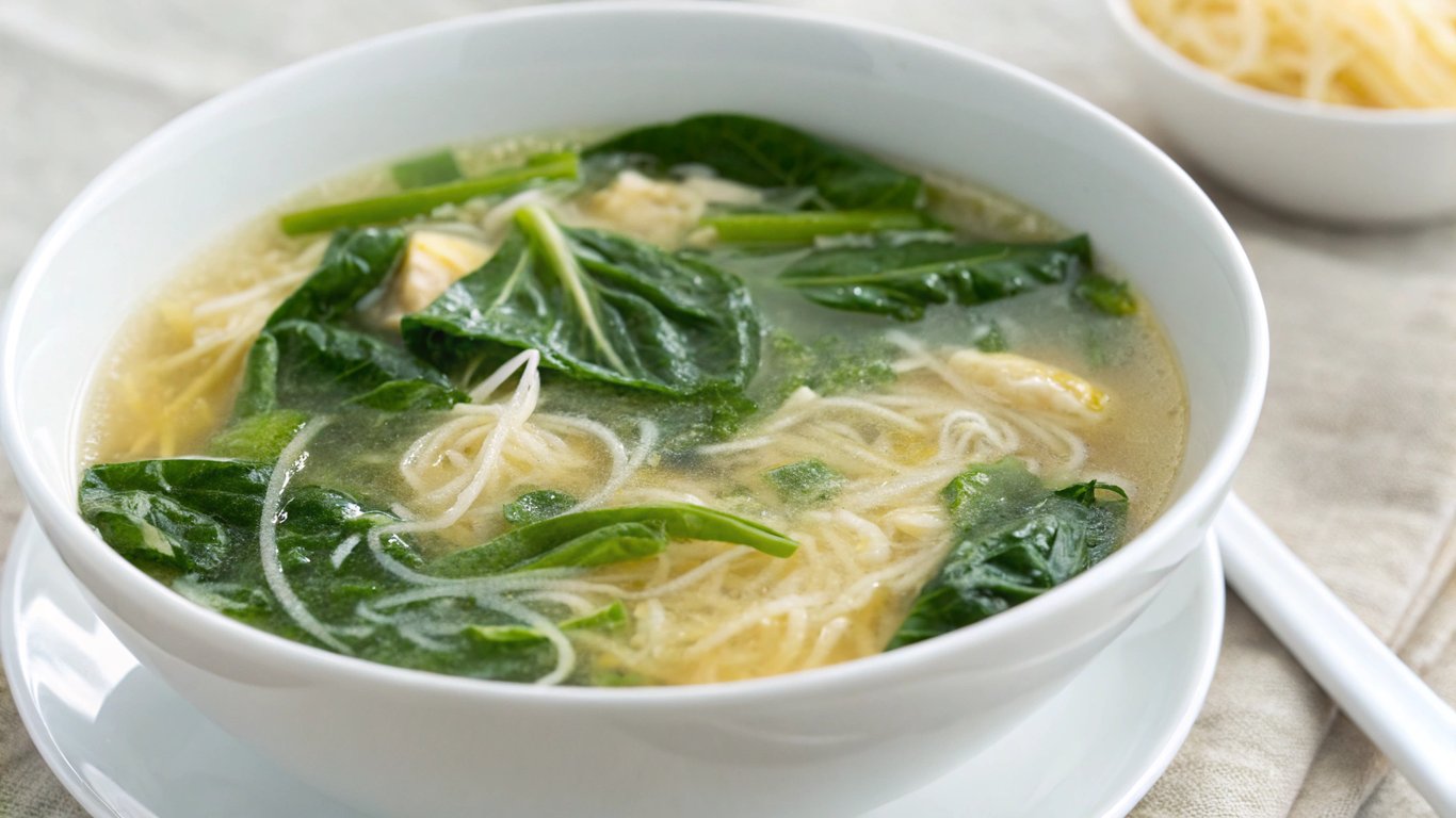 Egg Drop Soup with Spinach