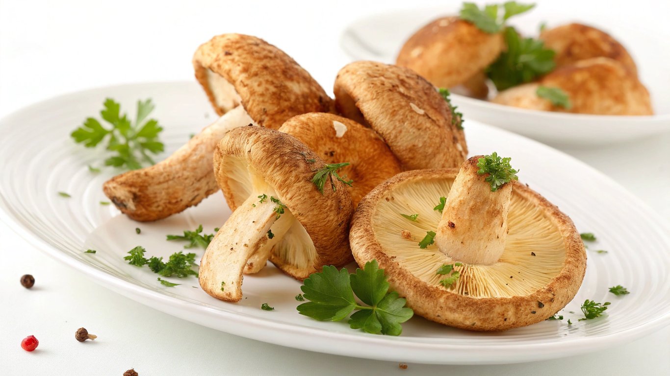 Slowly Fried Parasol Mushrooms